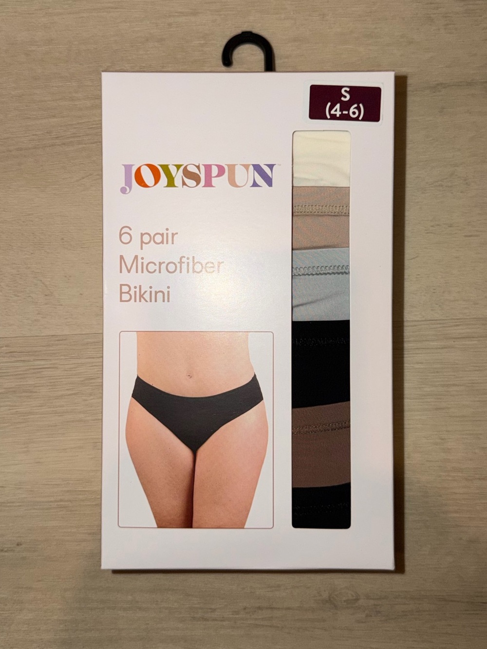 Joyspun 6 Microfiber Bikini Panties, Small